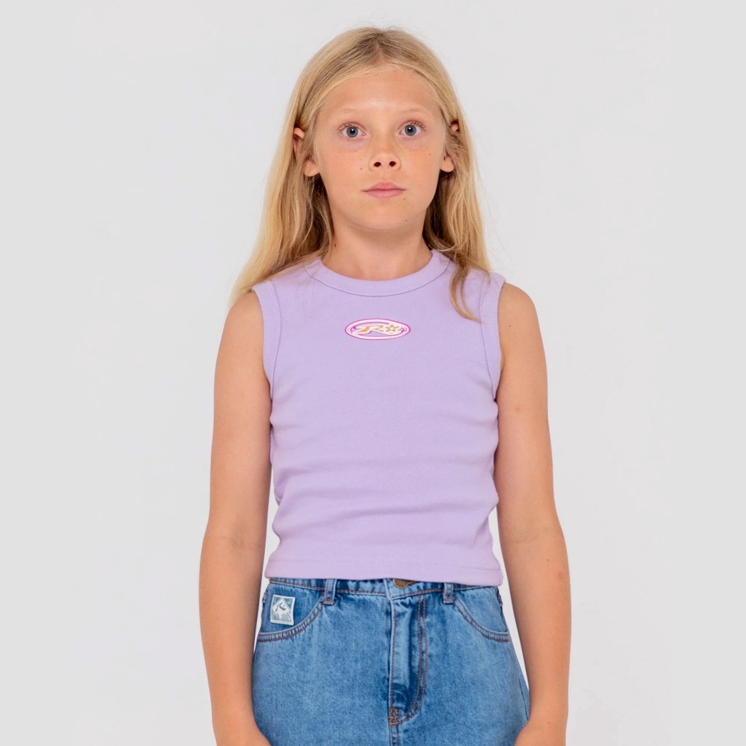 RUSTY TEEN GIRL STARRY EYED SKIMMER TANK - PURPLE NIGHTS