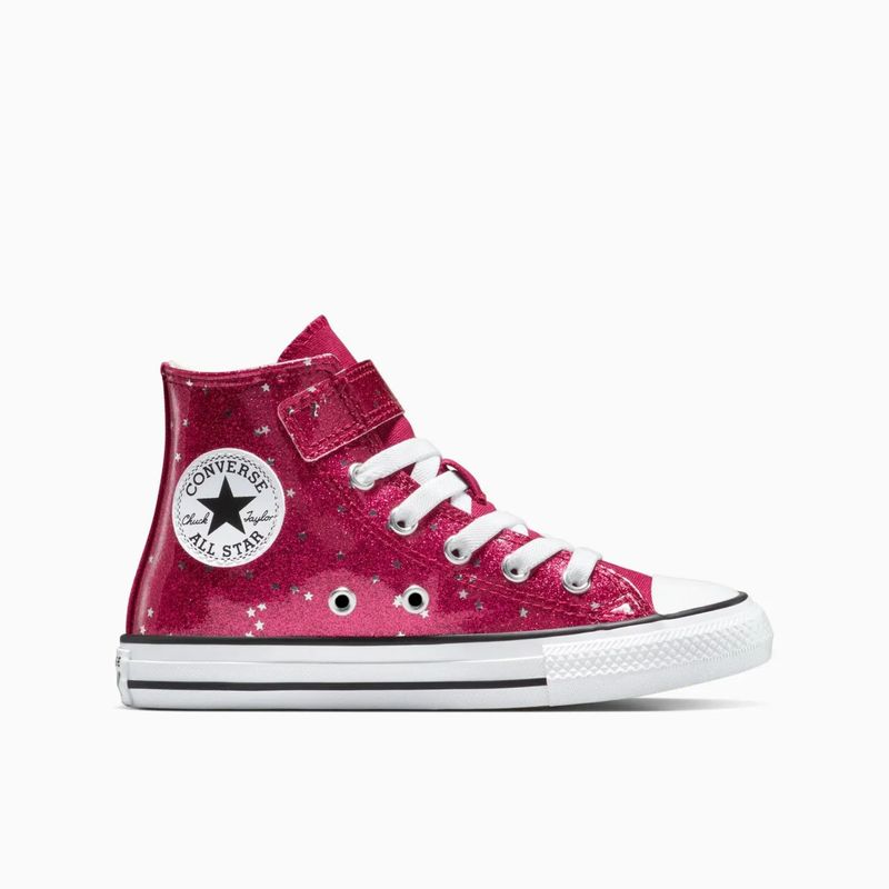 CONVERSE JUNIOR CT STAR GLITTER EASY ON HIGH TOP- SPORTY BERRY/WHITE/EGRET