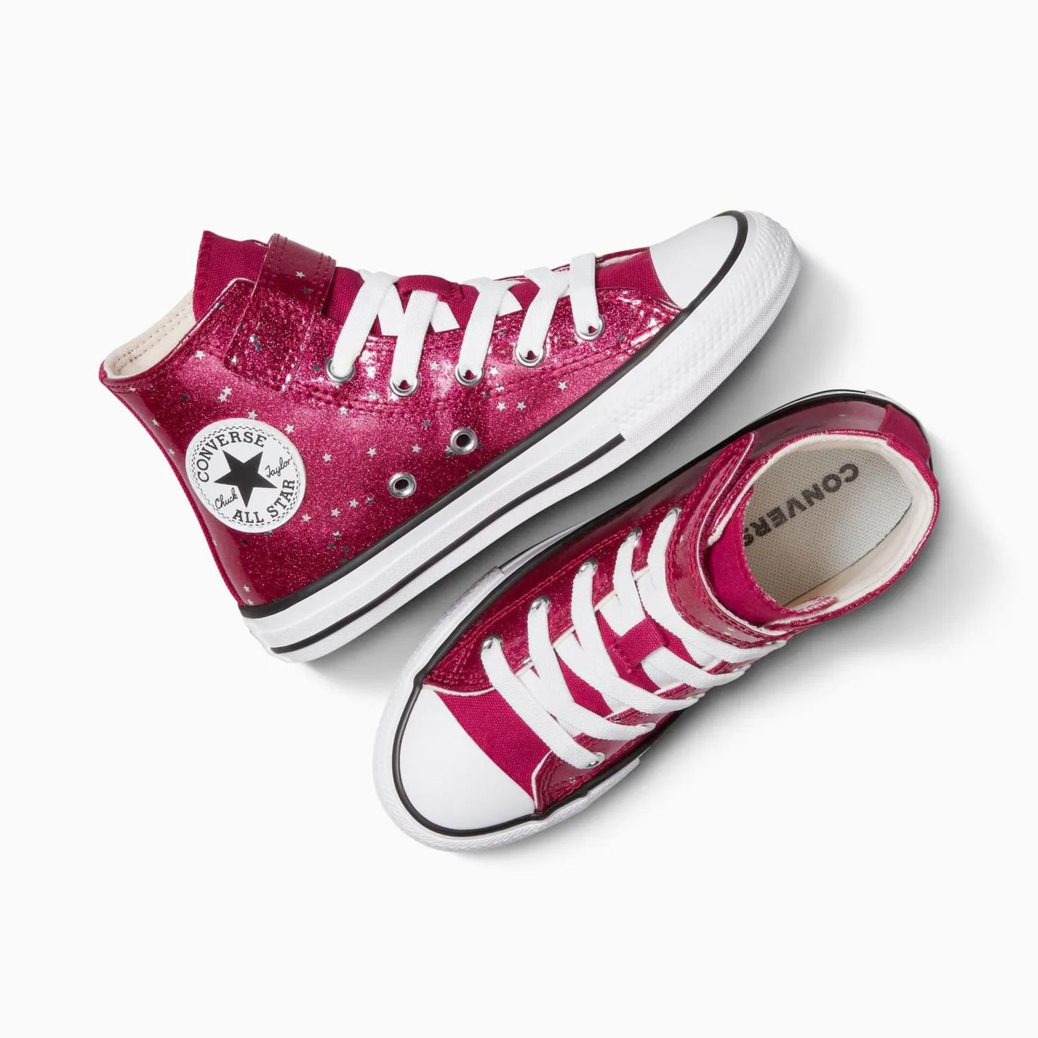 CONVERSE JUNIOR CT STAR GLITTER EASY ON HIGH TOP- SPORTY BERRY/WHITE/EGRET