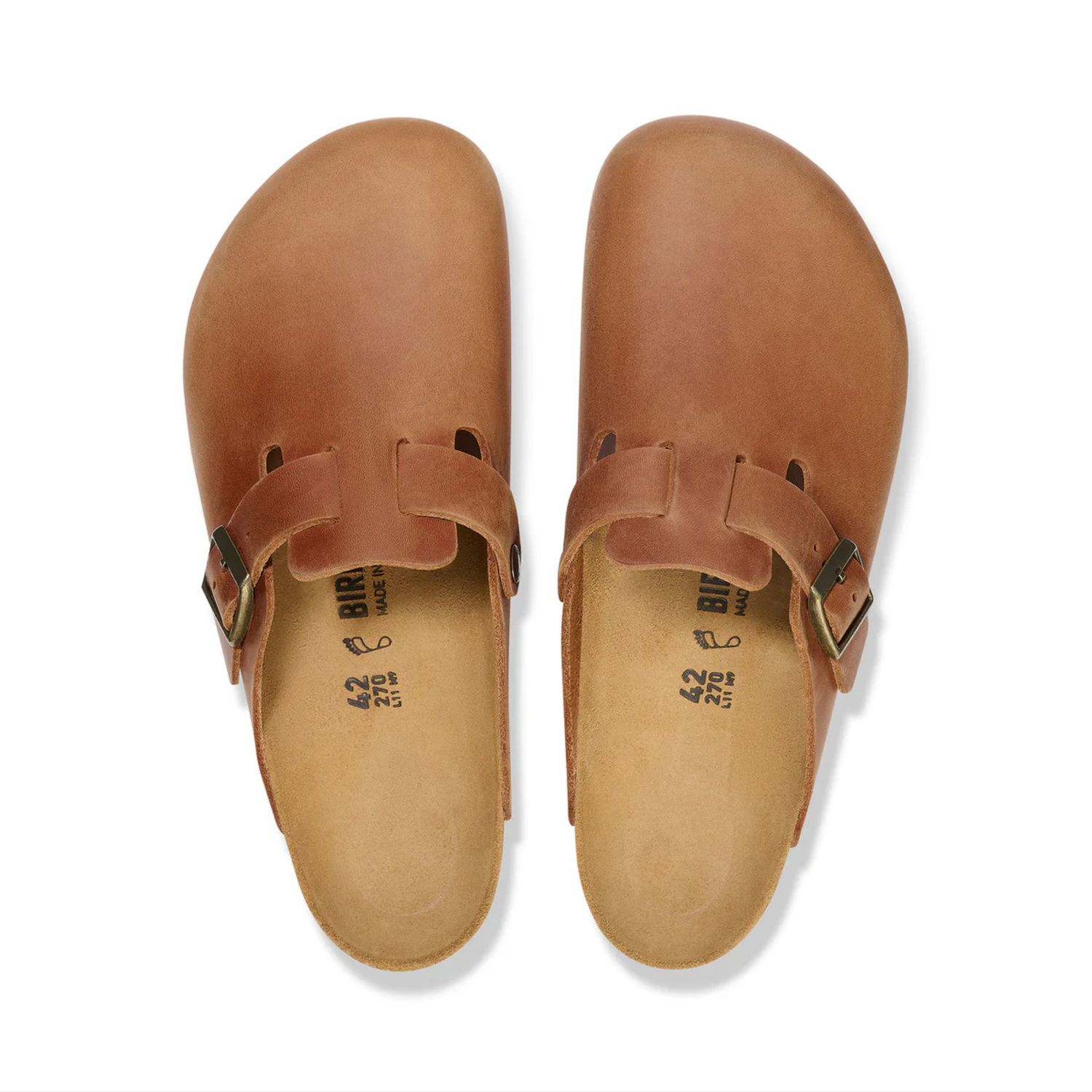 BIRKENSTOCK UINISEX BOSTON REGULAR - COGNAC OILED LEATHER
