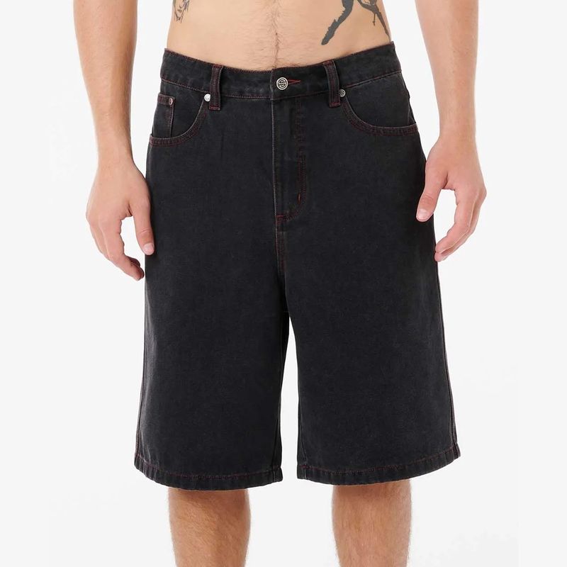 RIP CURL MENS ARCHIVE GOTH DENIM WALK SHORT - WASHED BLACK