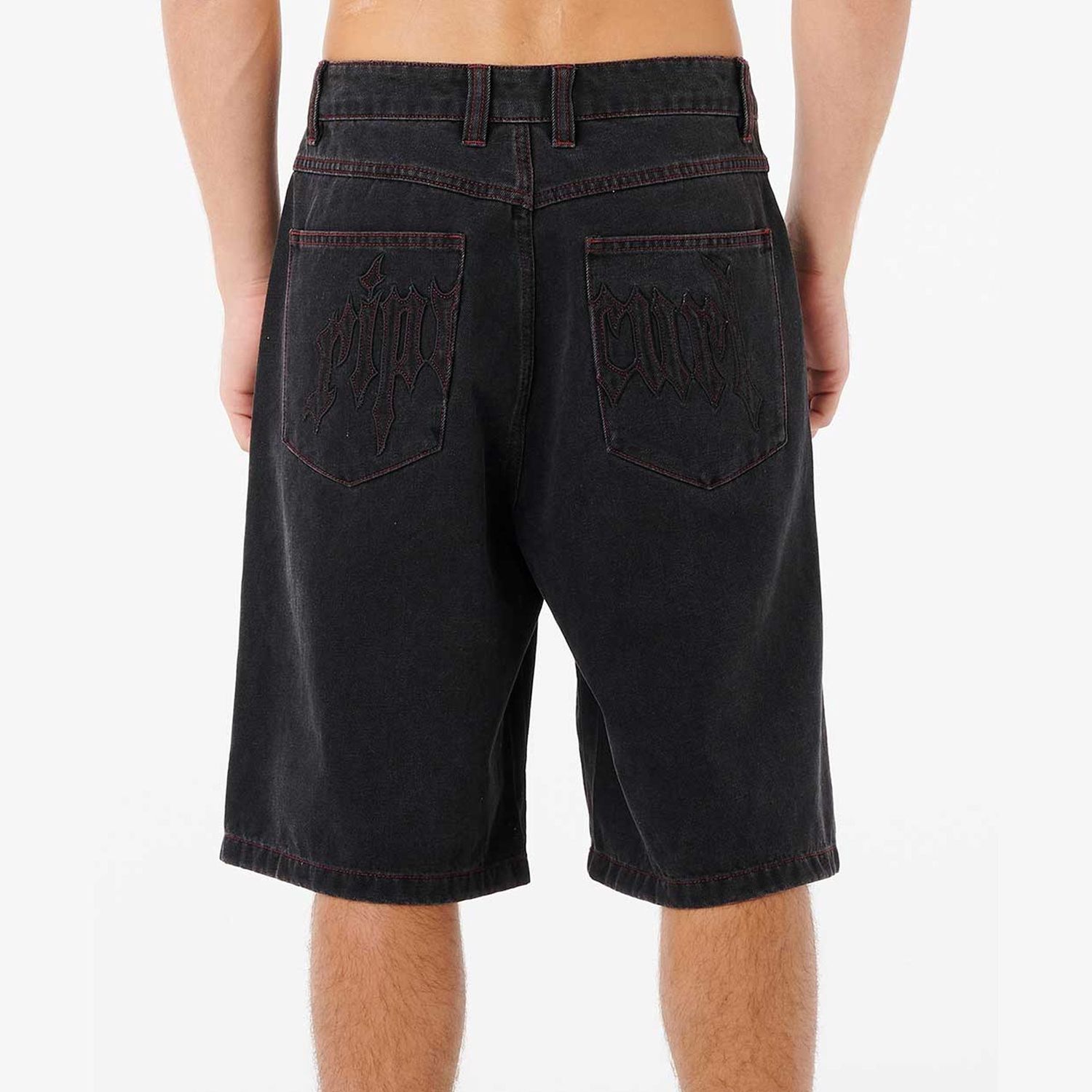 RIP CURL MENS ARCHIVE GOTH DENIM WALK SHORT - WASHED BLACK