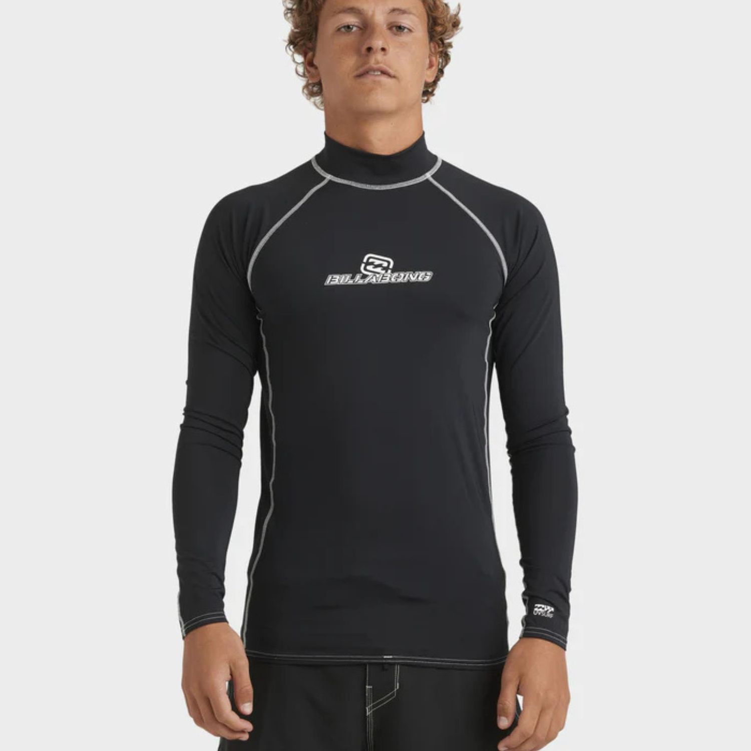 BILLABONG MENS JIMMY CONTRAST LS RASHVEST- BLACK