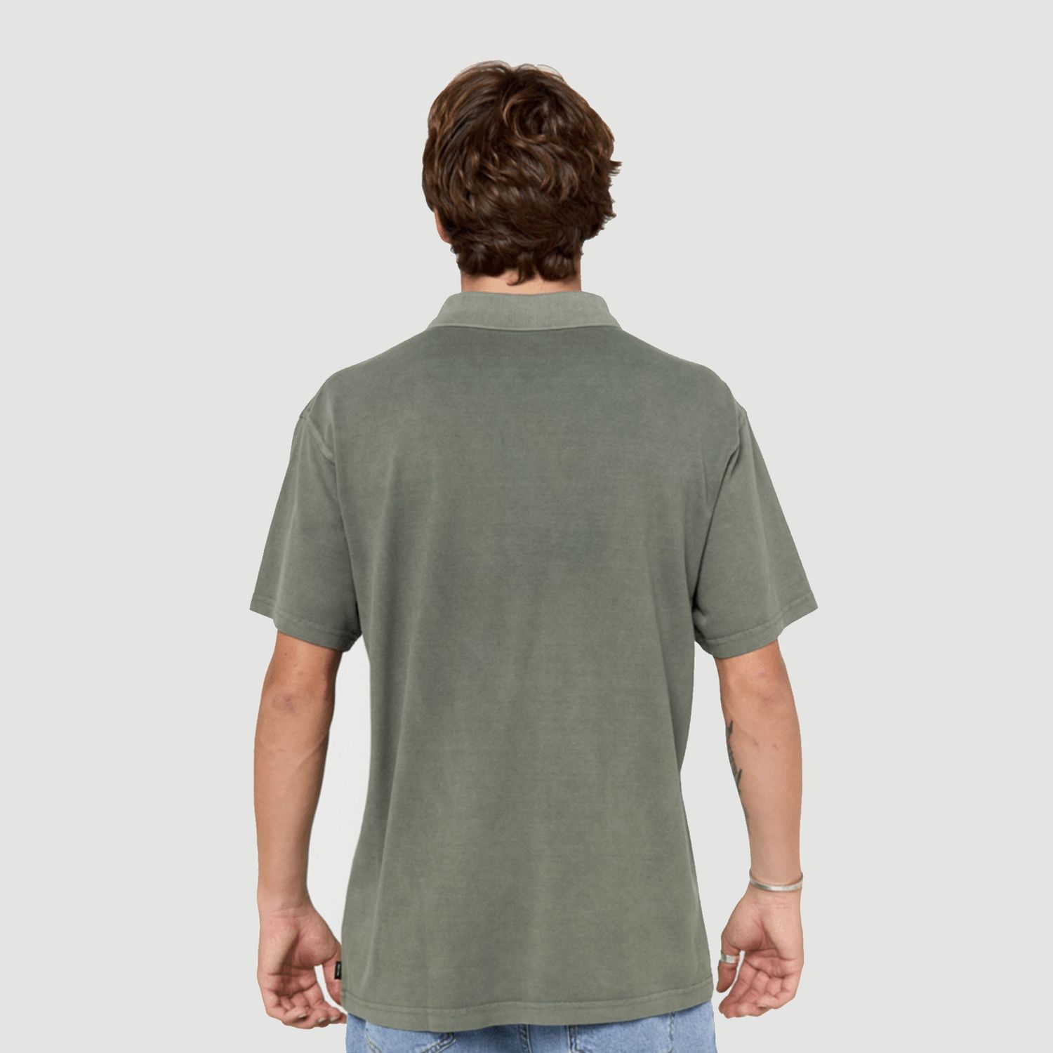 RIP CURL MENS WETTIE SS POLO SHIRT  -  CACTUS GREEN