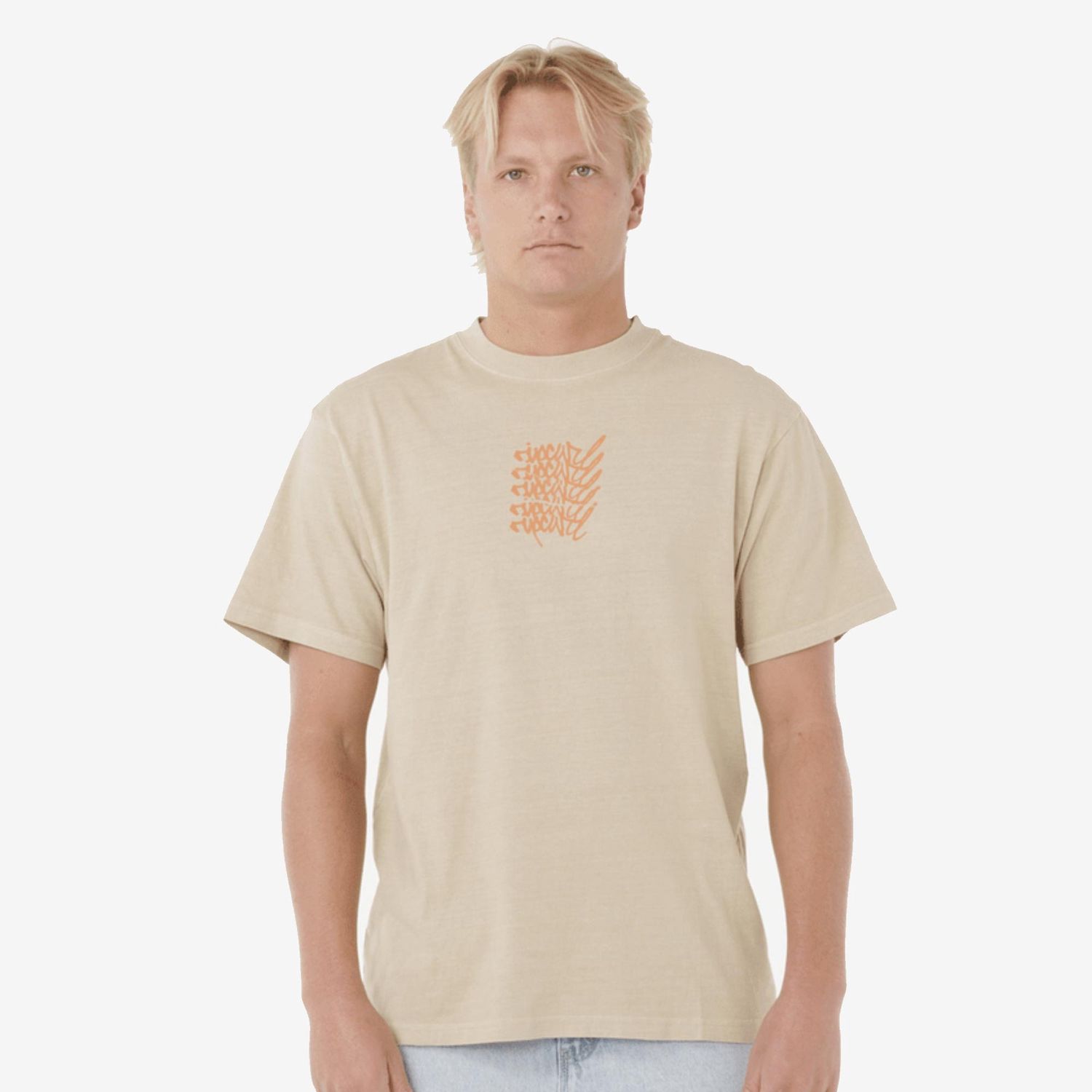 RIP CURL MENS MEDINA STACKER SS TEE  -  KHAKI SAND
