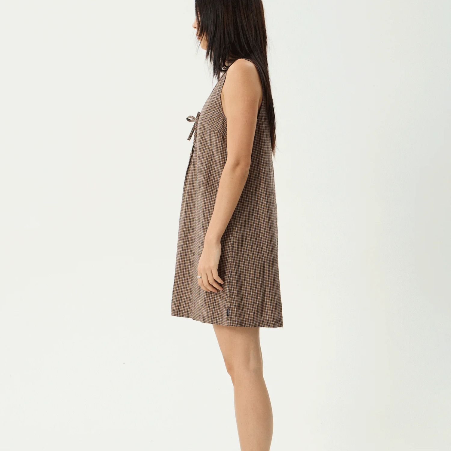AFENDS WOMENS HOMETOWN MICHI MINI DRESS - COFFEE