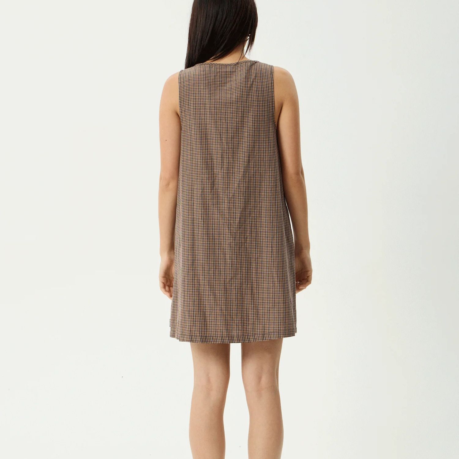 AFENDS WOMENS HOMETOWN MICHI MINI DRESS - COFFEE