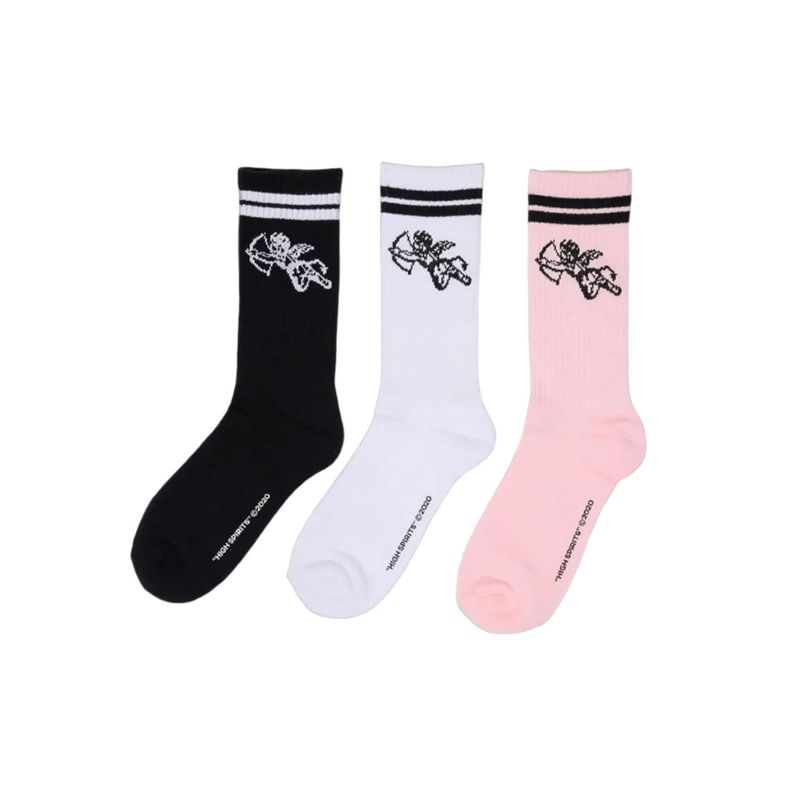 WORSHIP WOMENS CHERUB SOCKS - 3 PACK - QUARTZ / BLACK / WHITE