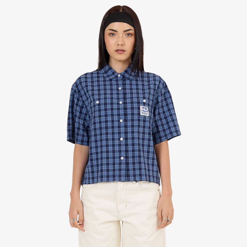 WORSHIP WOMENS REMOVAL BOX FIT SS SHIRT - BELL AIR BLUE