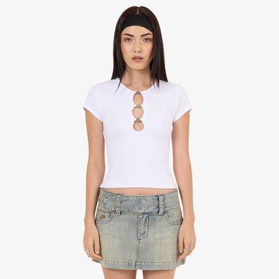 WORSHIP WOMENS ENTICE CAP SLEEVE TOP - WHITE