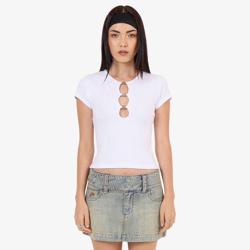 WORSHIP WOMENS ENTICE CAP SLEEVE TOP - WHITE