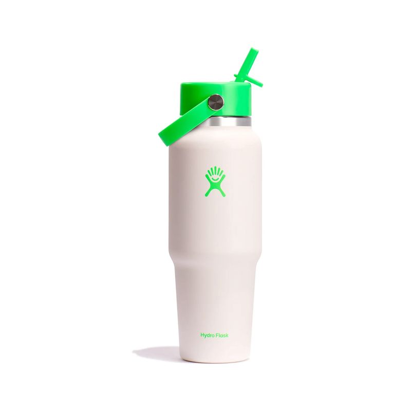 HYDRO FLASK 32oz FLEX TRAVEL BOTTLE - IVORY NEON GREEN