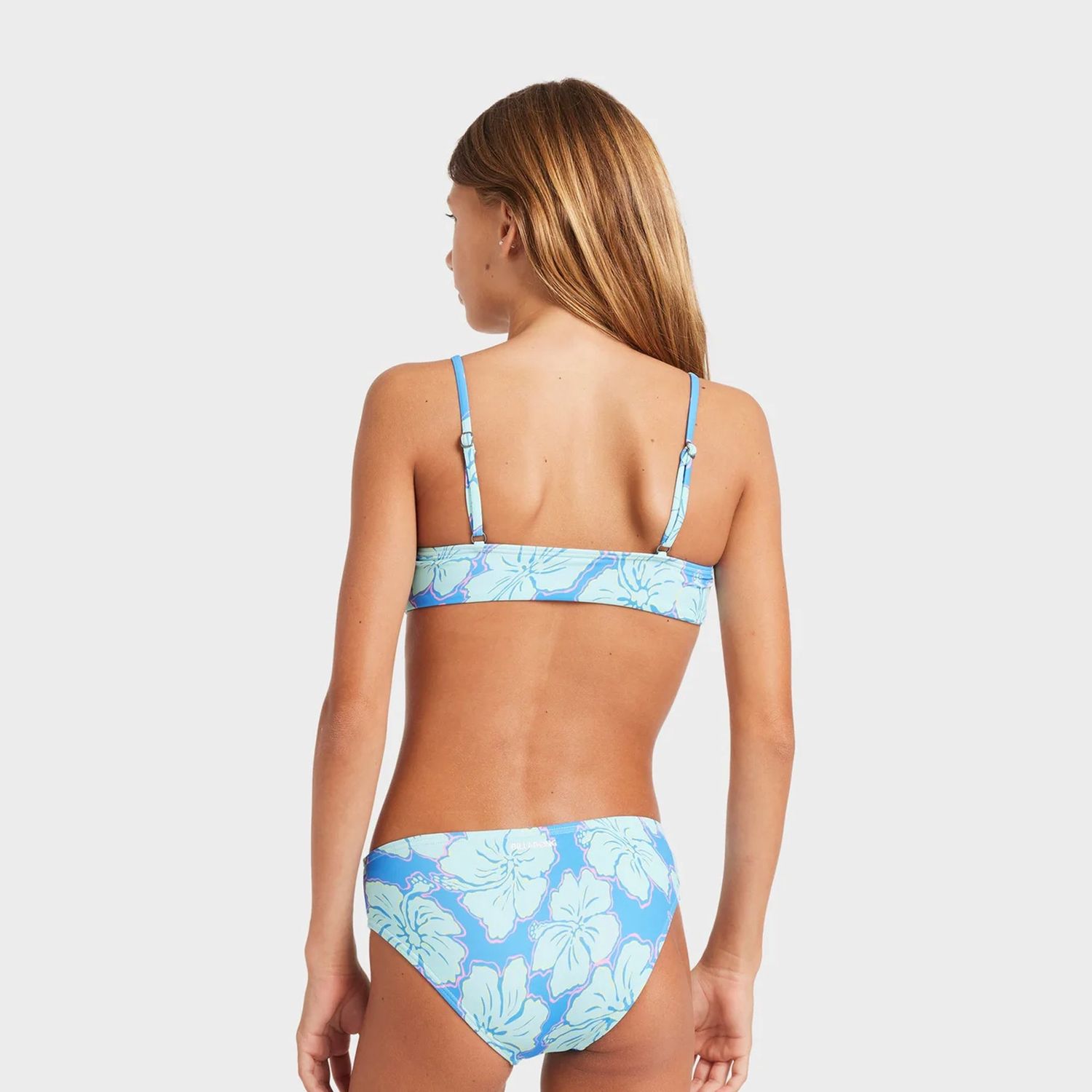BILLABONG TEEN GIRLS HAPPY HIBISCUS TANK SWIM SET - TIDAL BLUE