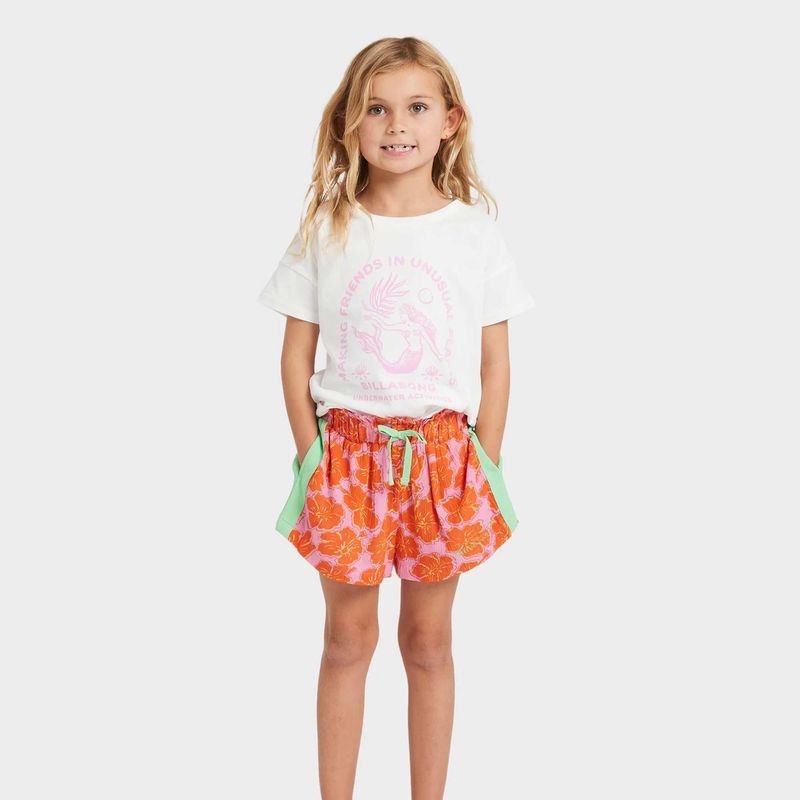 BILLABONG TODDLER GIRLS HAPPY HIBISCUS OLLY SHORTS - PARTY PINK