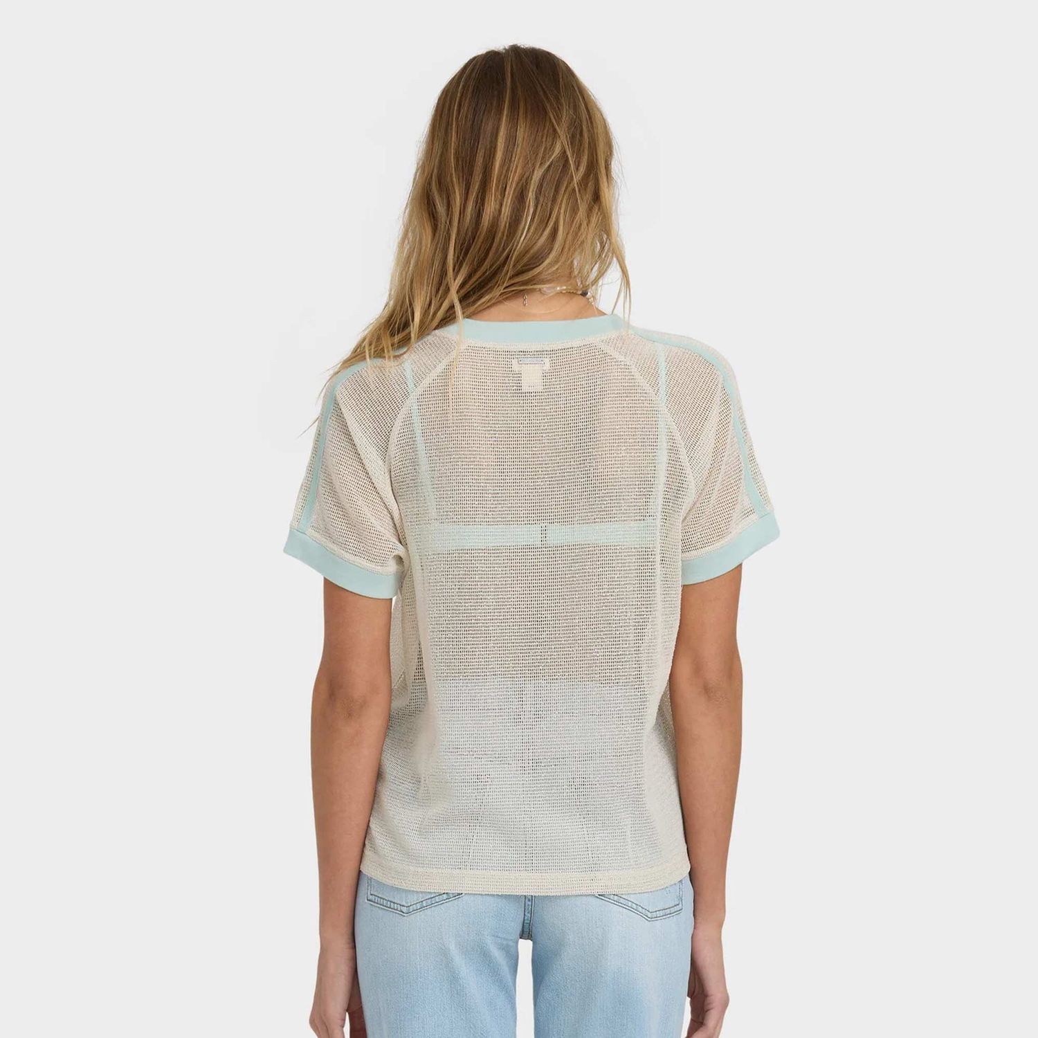 BILLABONG WOMENS CLEAN SLATE SS KNIT TOP - SEA FOG