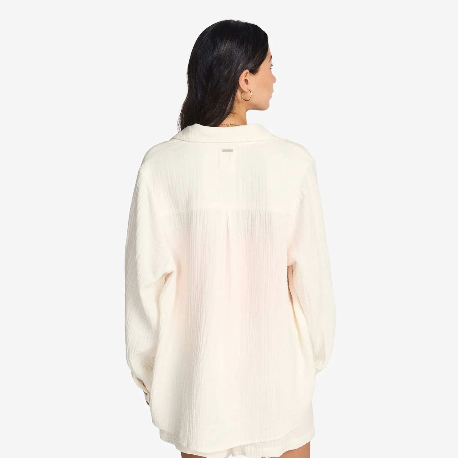 BILLABONG WOMENS SWEET SWELL LS WOVEN SHIRT - SALT CRYSTAL
