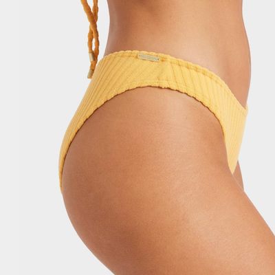 BILLABONG WOMENS IN THE LOOP HIKE BIKINI BOTTOM - GOLDEN YELLOW