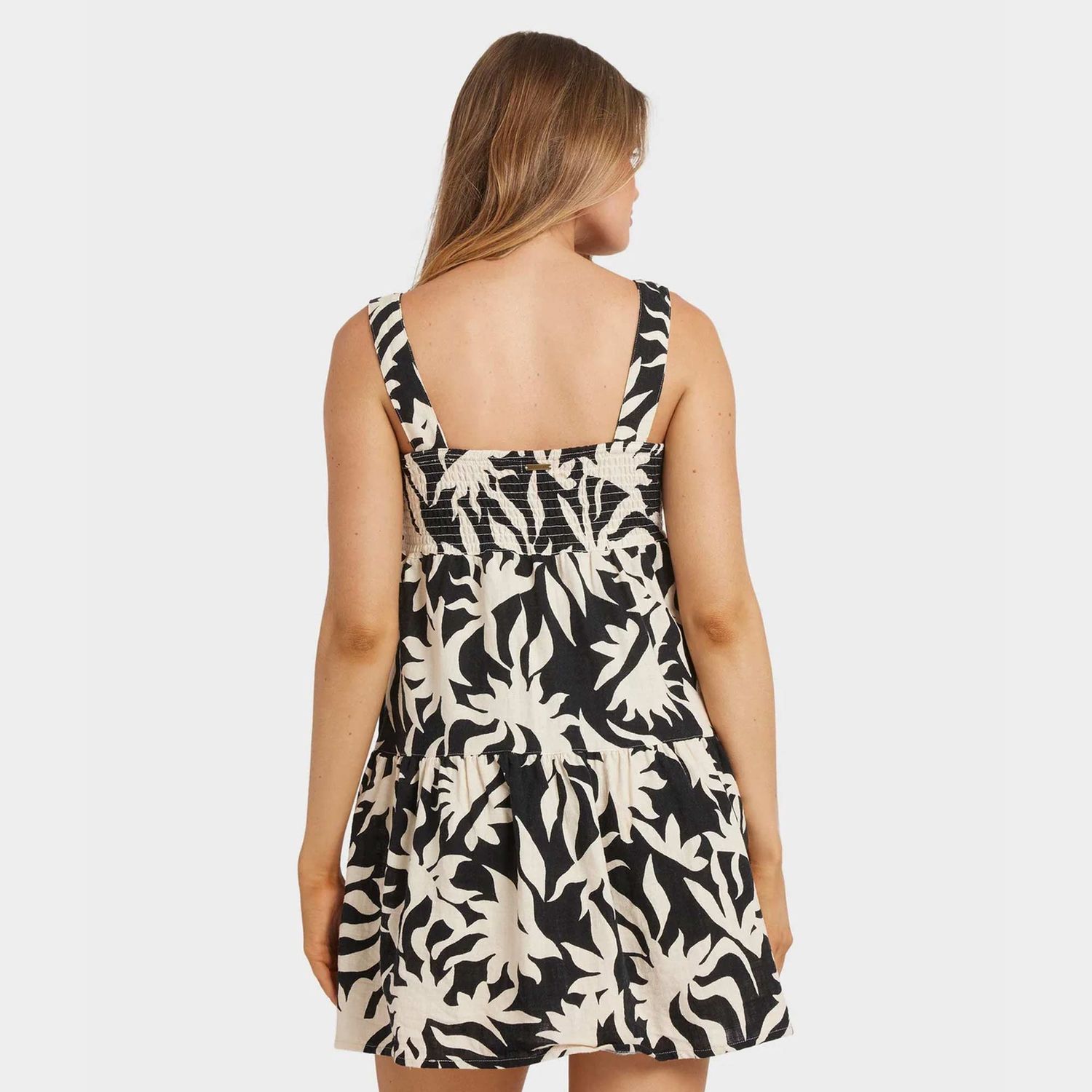 BILLABONG WOMENS BY MY SIDE SHINE MINI DRESS - BLACK WHITE