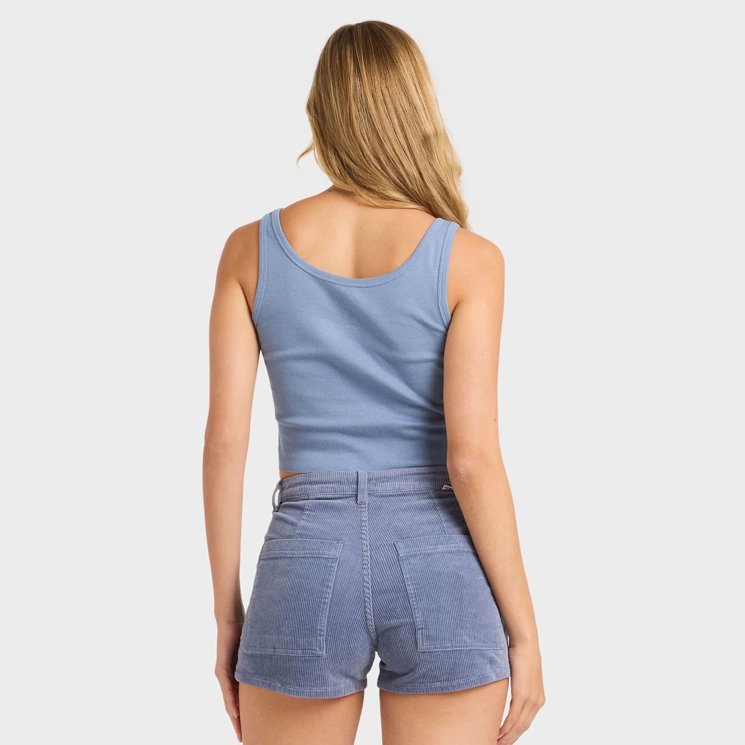BILLABONG WOMENS FREE FALL CORD SH0RT - STONE BLUE