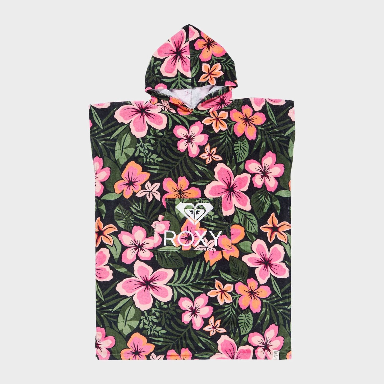 ROXY GIRLS RG STAY MAGICAL PRINTED TOWEL - ANTHRACITE FEARLESS FLORAL