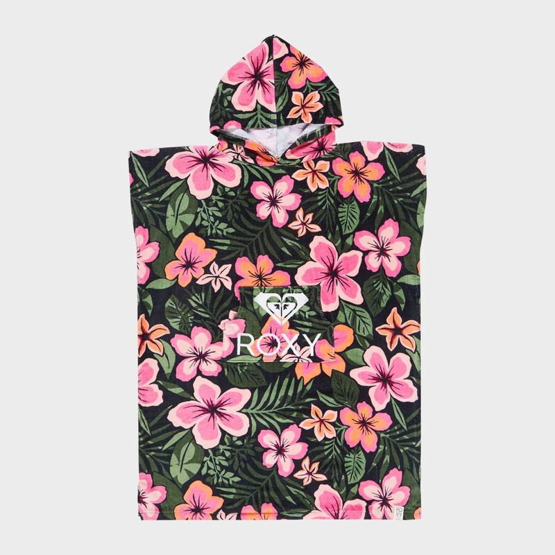 ROXY GIRLS RG STAY MAGICAL PRINTED TOWEL - ANTHRACITE FEARLESS FLORAL