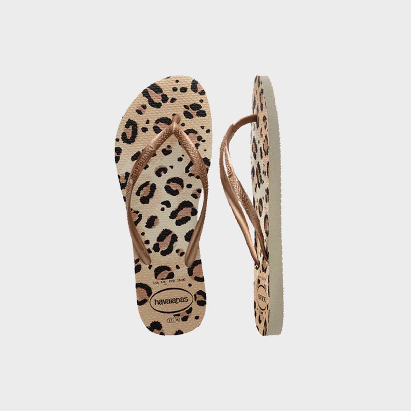 HAVAIANAS WOMENS SLIM ANIMALS - BEIGE/BEIGE