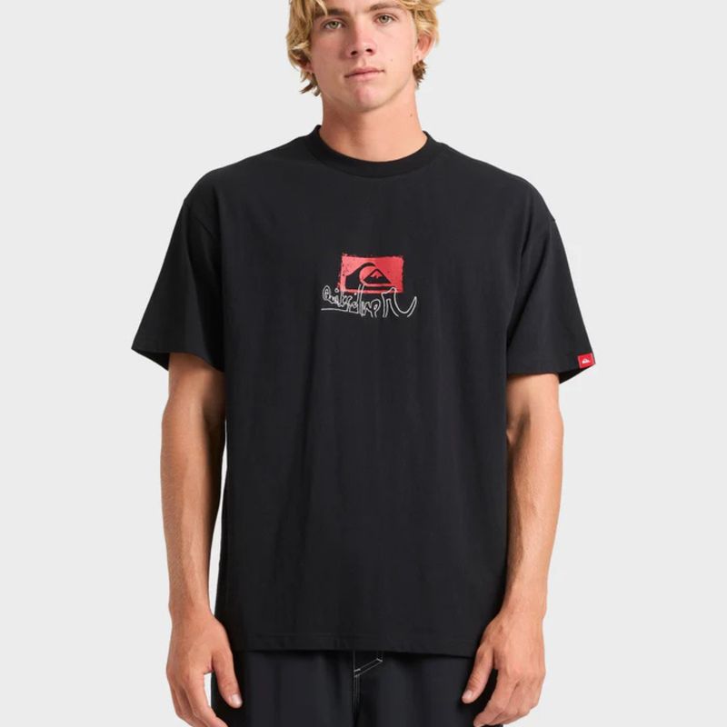 QUIKSILVER MENS  AFFECTED SS TEE - BLACK