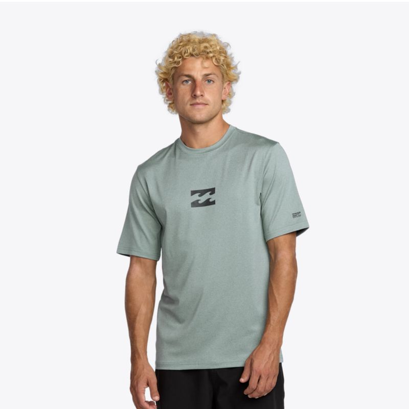 BILLABONG MENS ALL DAY WAVE SS RASHIE - SEA BLUE