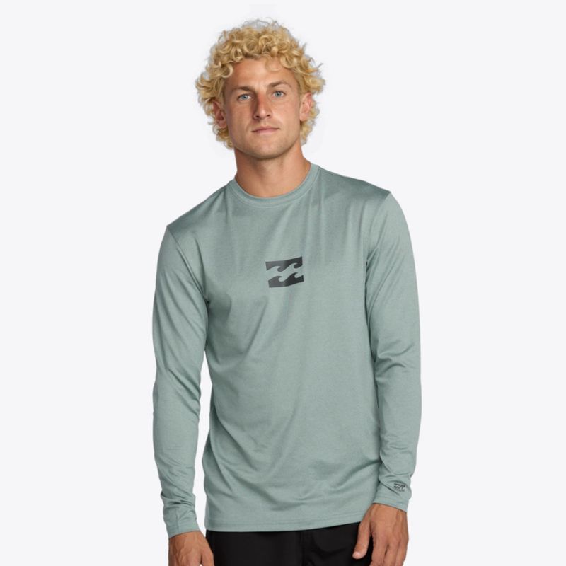 BILLABONG MENS ALL DAY WAVE LOOSE FIT LS RASHIE - SEA BLUE