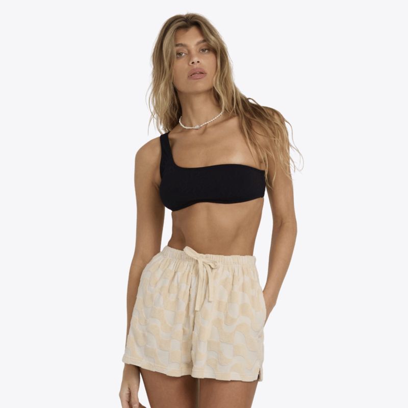 BILLABONG WOMENS LAURA WAVES KNIT SHORT - ANTIQUE WHITE