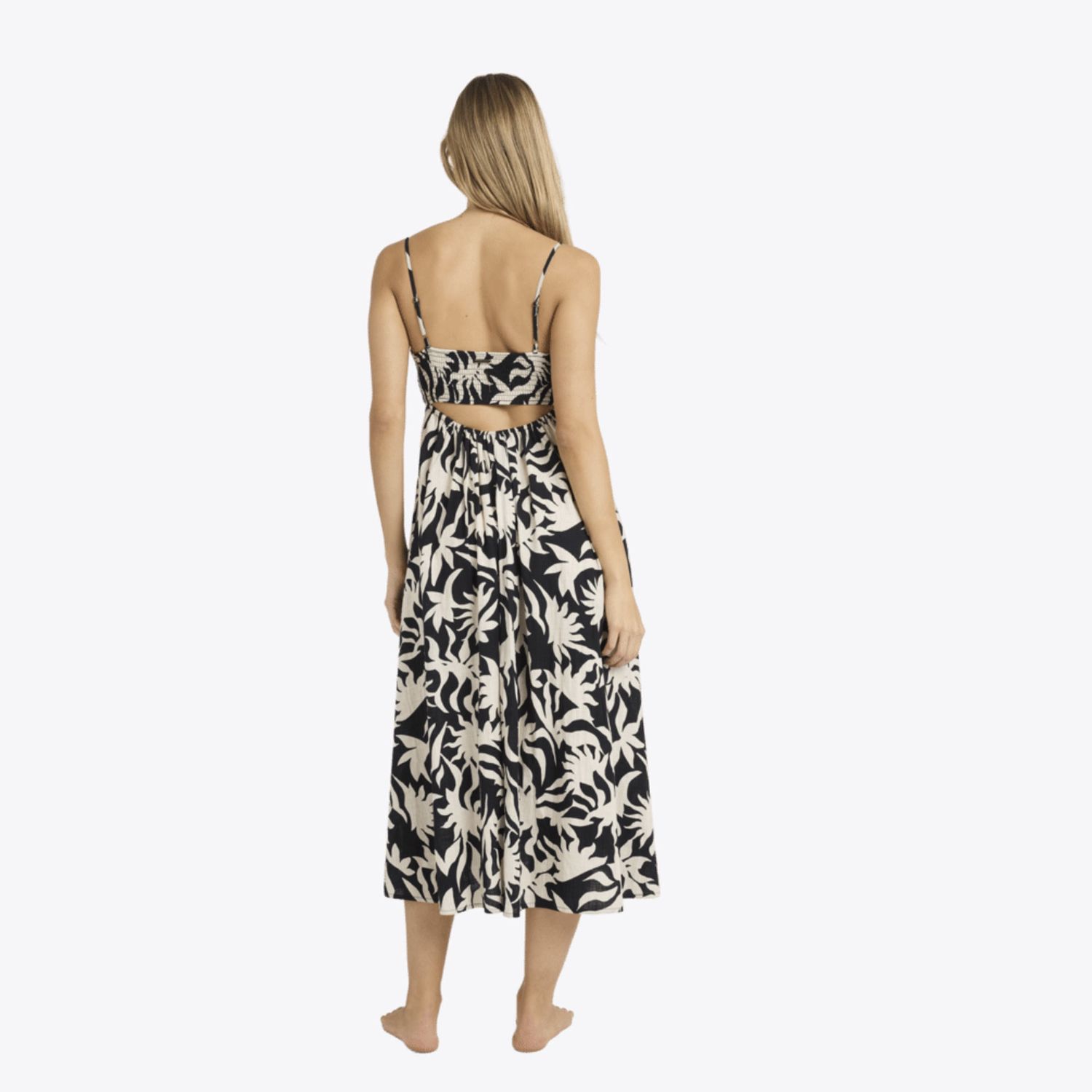 BILLABONG WOMENS BY MY SIDE ISLAND HEAT DRESS - BLACK WHITE