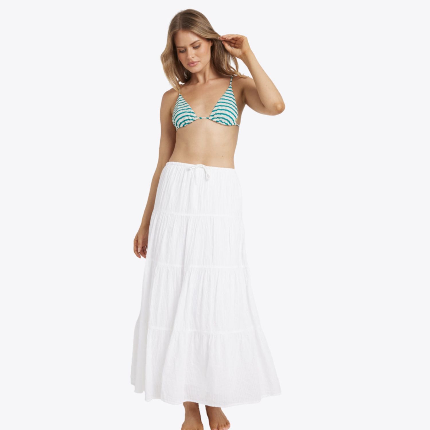 BILLABONG WOMENS HIGH TIDES MAXI SKIRT - WHITE