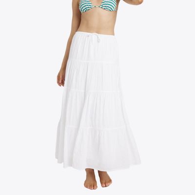 BILLABONG WOMENS HIGH TIDES MAXI SKIRT - WHITE