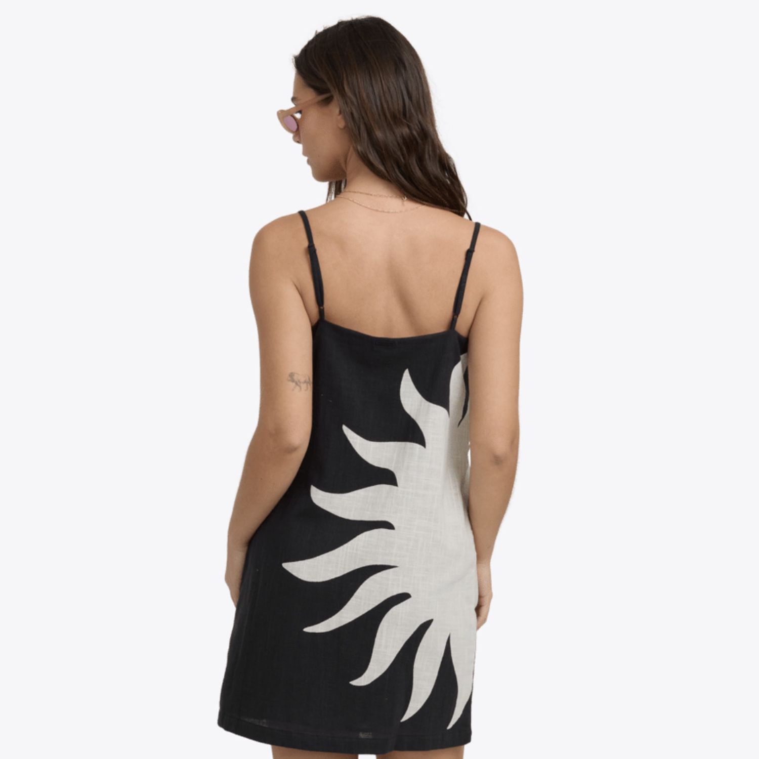 BILLABONG WOMENS SUN RAYS MINI DRESS - BLACK WHITE