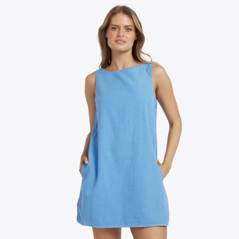 BILLABONG WOMENS SUNSET BLISS MINI DRESS - TIDAL BLUE