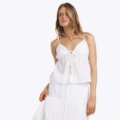BILLABONG WOMENS HIGH TIDES CAMI TOP  - WHITE