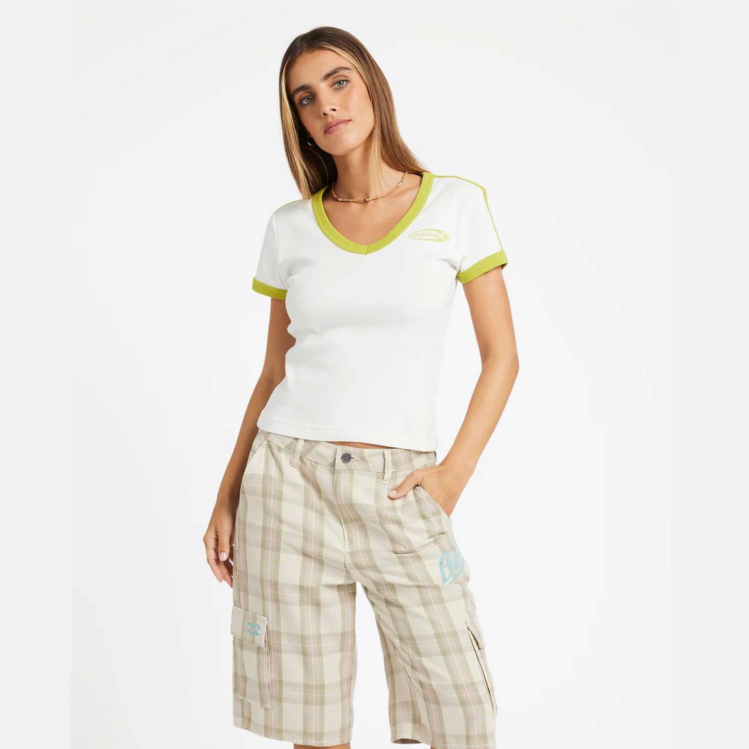 BILLABONG WOMENS NO DOUBT SHORT - GREEN ASH
