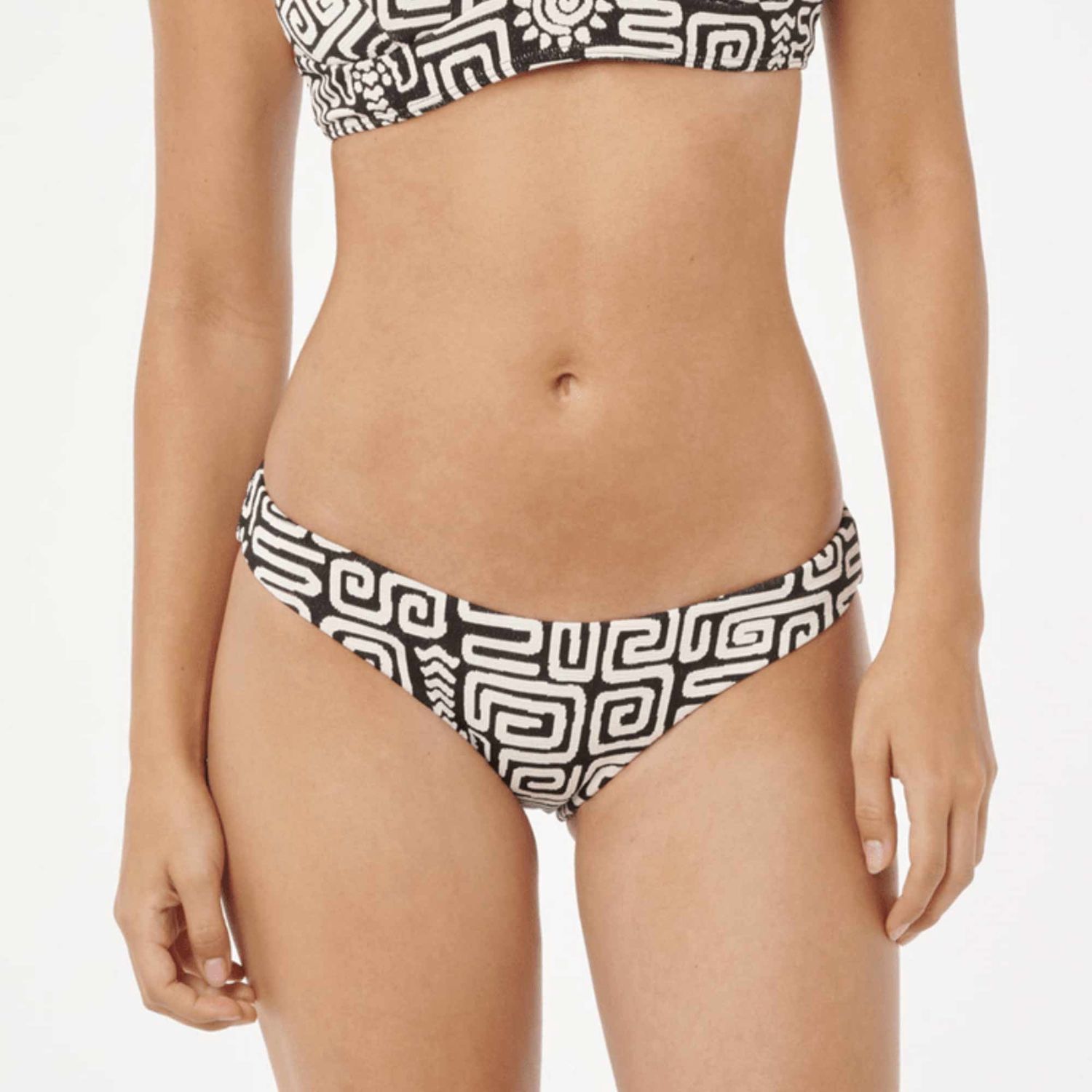 RIP CURL WOMENS SUNSET JACQUARD FULL PANT BIKINI BOTTOM - BLACK