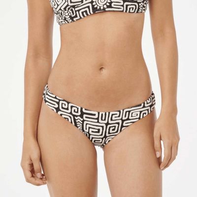 RIP CURL WOMENS SUNSET JACQUARD FULL PANT BIKINI BOTTOM - BLACK