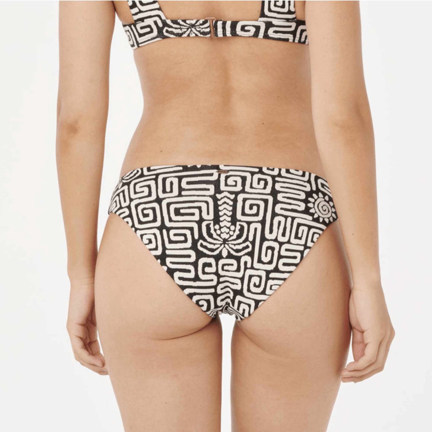 RIP CURL WOMENS SUNSET JACQUARD FULL PANT BIKINI BOTTOM - BLACK