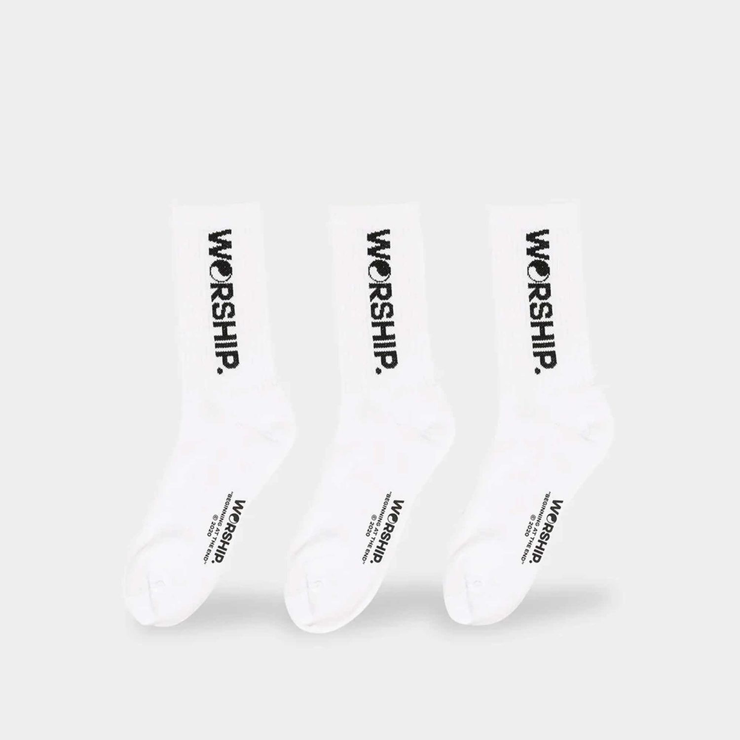 WORSHIP MENS CORE 3 PACK SOCK - WHITE