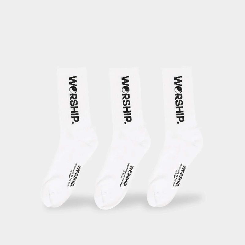 WORSHIP MENS CORE 3 PACK SOCK - WHITE