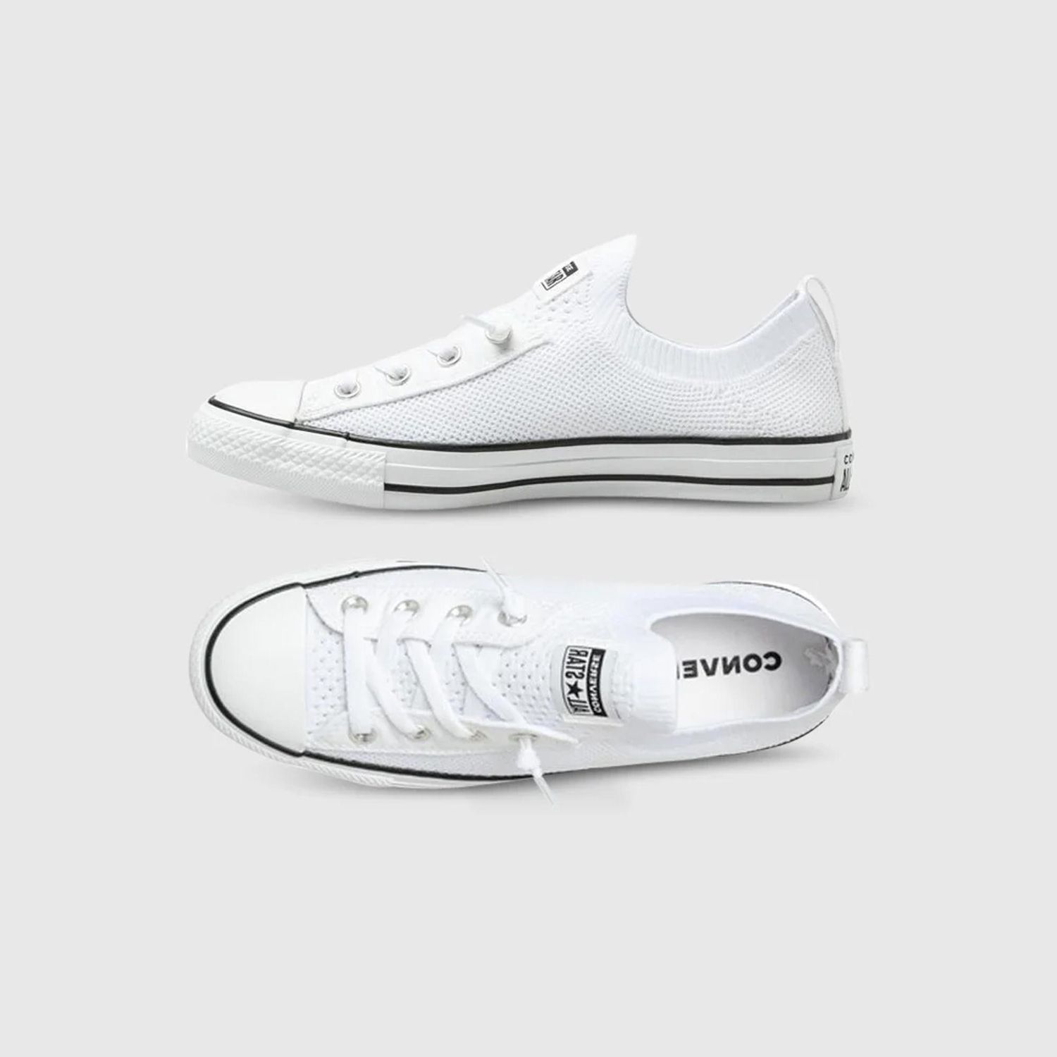 CONVERSE LADIES CHUCK TAYLOR ALL STAR SHORELINE KNIT SLIP - WHITE