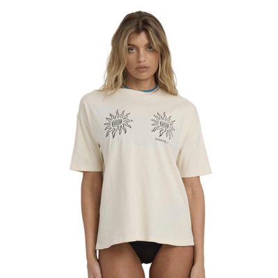 BILLABONG WOMENS LAURA SS TEE - ANTIQUE WHITE