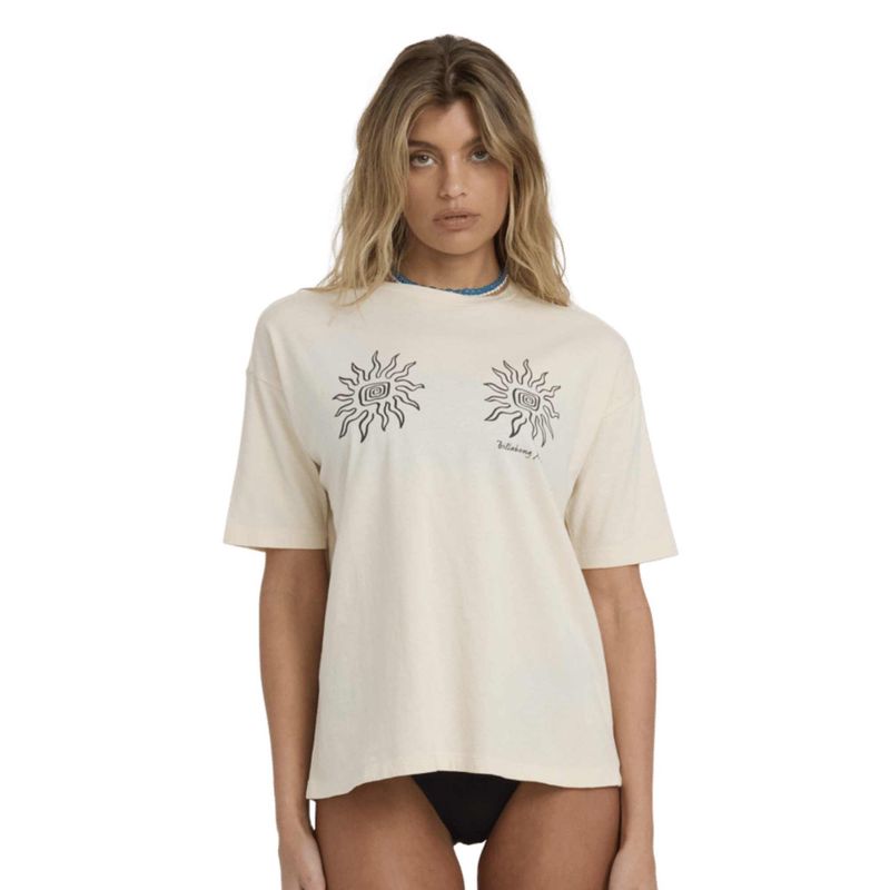 BILLABONG WOMENS LAURA SS TEE - ANTIQUE WHITE