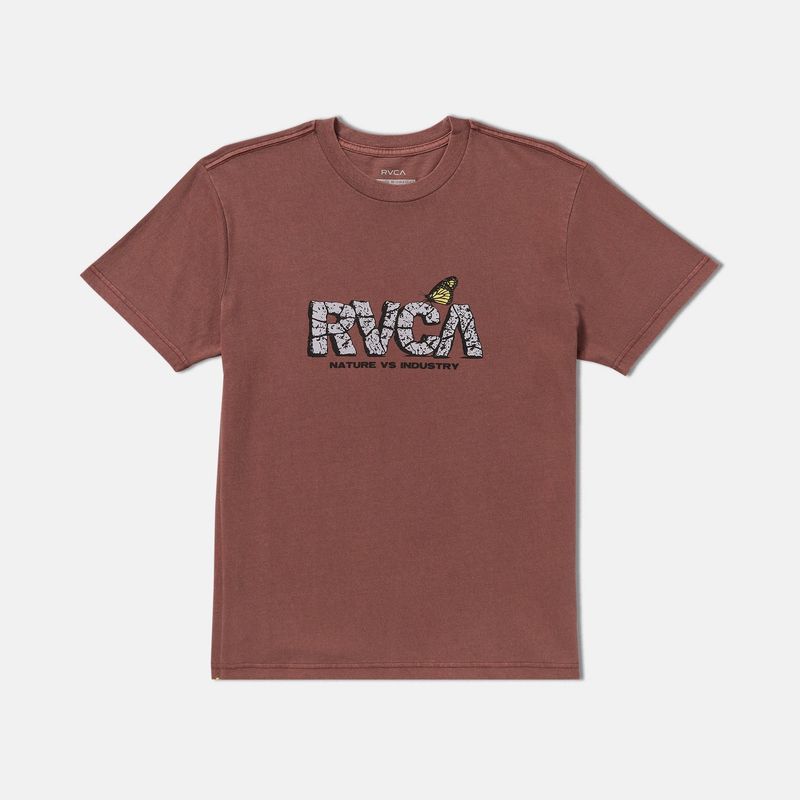 RVCA MENS BUTTERFLY FX SS TEE - RED EARTH