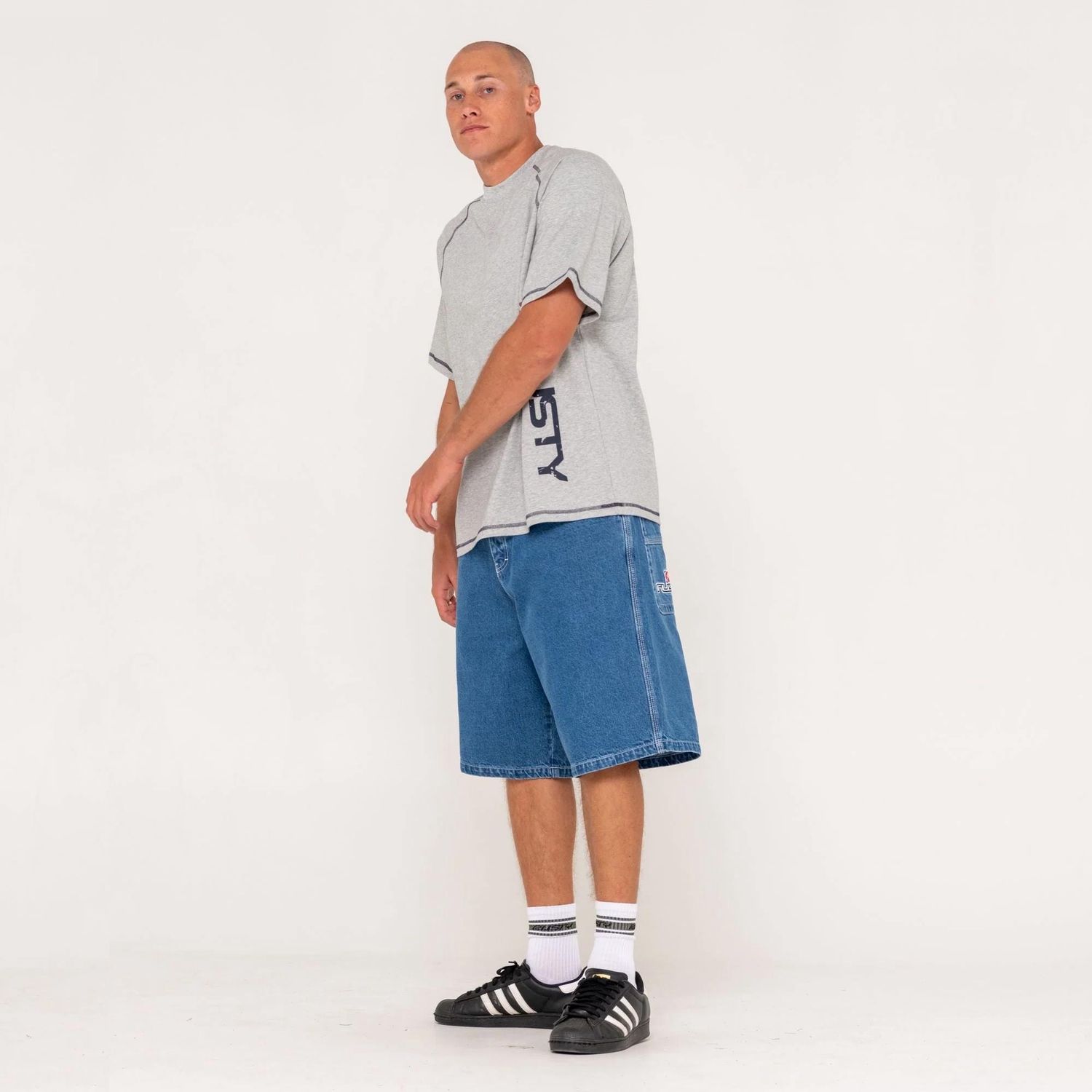 RUSTY MENS BOONTA DRAGGIN JORT - MIDDY BLUE