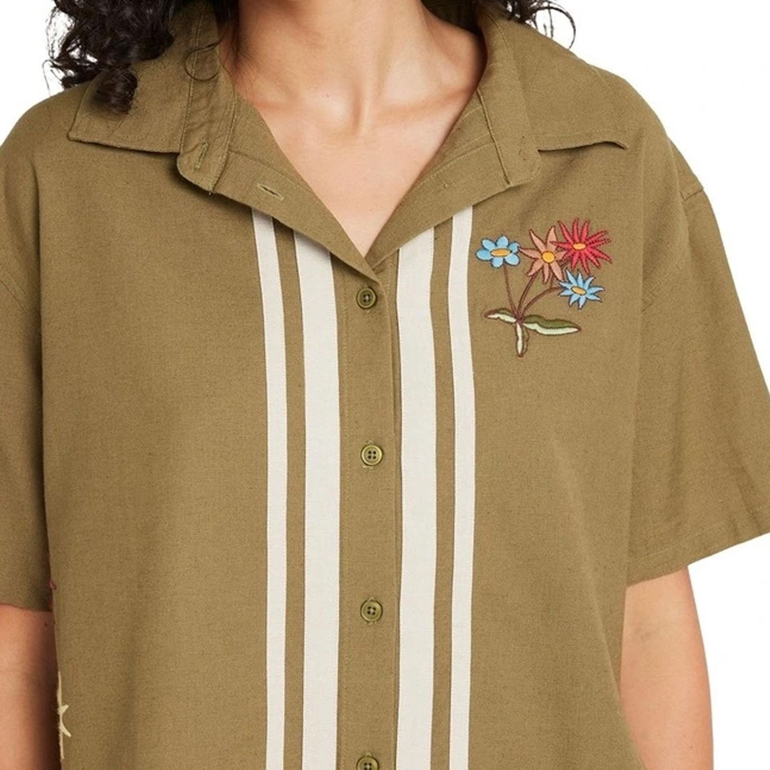 RVCA WOMENS MEL G SS SHIRT - OLIVE