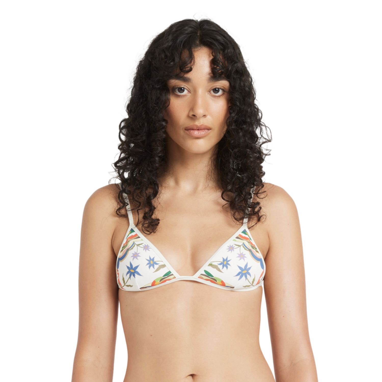 RVCA WOMENS MEL G MICRO TRIANGLE SWIM TOP - ANTIQUE WHITE