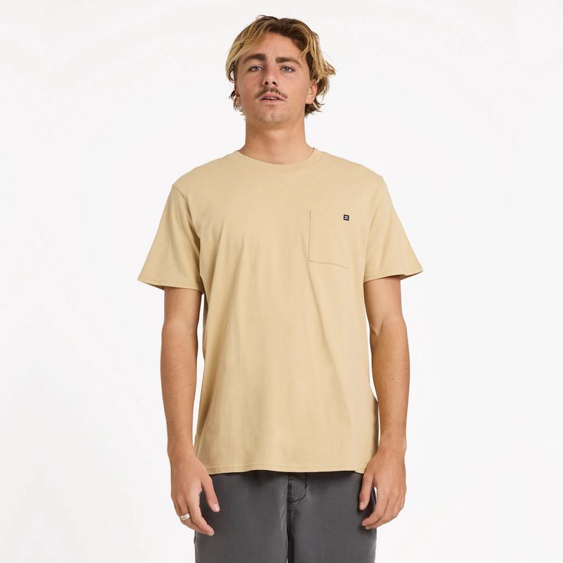 BILLABONG MENS PREMIUM POCKET SS TEE - LIGHT KHAKI